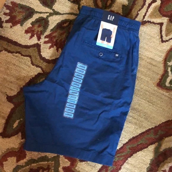 GAP Size Large Pull-On Short Cotton/Spandex Classic Blue Elastic & Tie $49 NEW - Picture 3 of 16